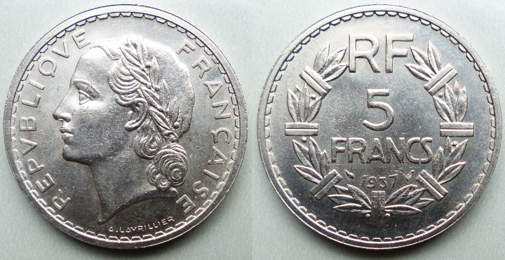 France, 1937 5 francs